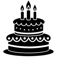         Birthday cake vector illustration. This is an editable file. 