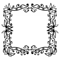 Hand drawn vintage frame with...