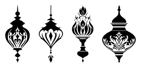 ornamental arabesque element vector set
