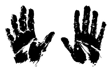 grunge handprint silhouette vector set