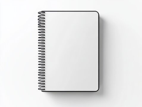 White spiral notebook mockup blank page for notes design