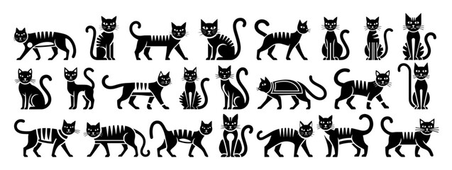 ancient egyptian cat vector collection