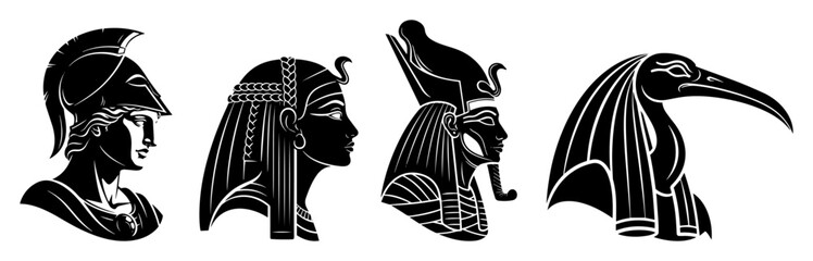 ancient egyptian deity profile heads