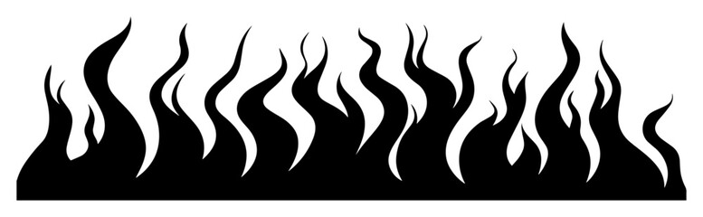 flame silhouette seamless horizontal border