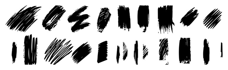 grunge brush strokes vector element set
