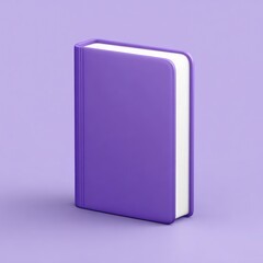 Purple Book Standing on a Soft Purple Background with Clean Cover