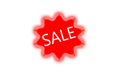 Sale Sign with Starburst Effect | Red and White Retail Promotion for Advertising and Marketing Campaigns