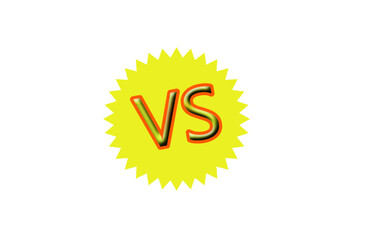 VS Symbol on Yellow Starburst Shape | Competitive Comparison Graphic for Marketing Materials, Social Media and Design Projects