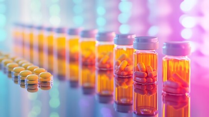 Assorted pain relievers, antibiotics, and multivitamins grouped together against a light background.