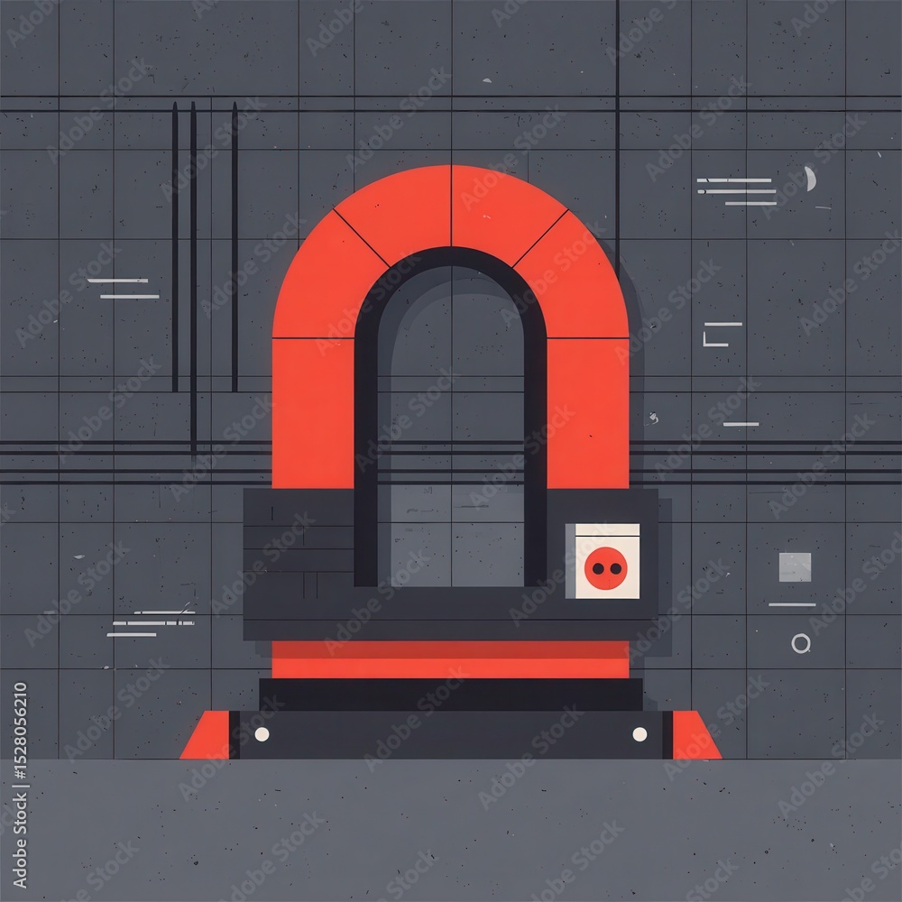 Poster abstract architectural structure with a vibrant archway.