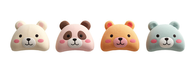 Obraz premium A set of four stuffed animals that are in different colors.