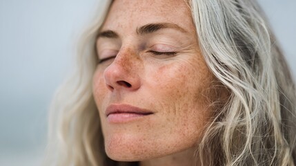 Obraz premium A woman with white hair