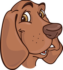 DOG WITH HAPPY EXPRESSION LOOKING SIDEWAYS