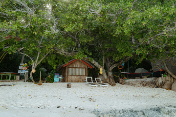 beach hut on a tropical beach