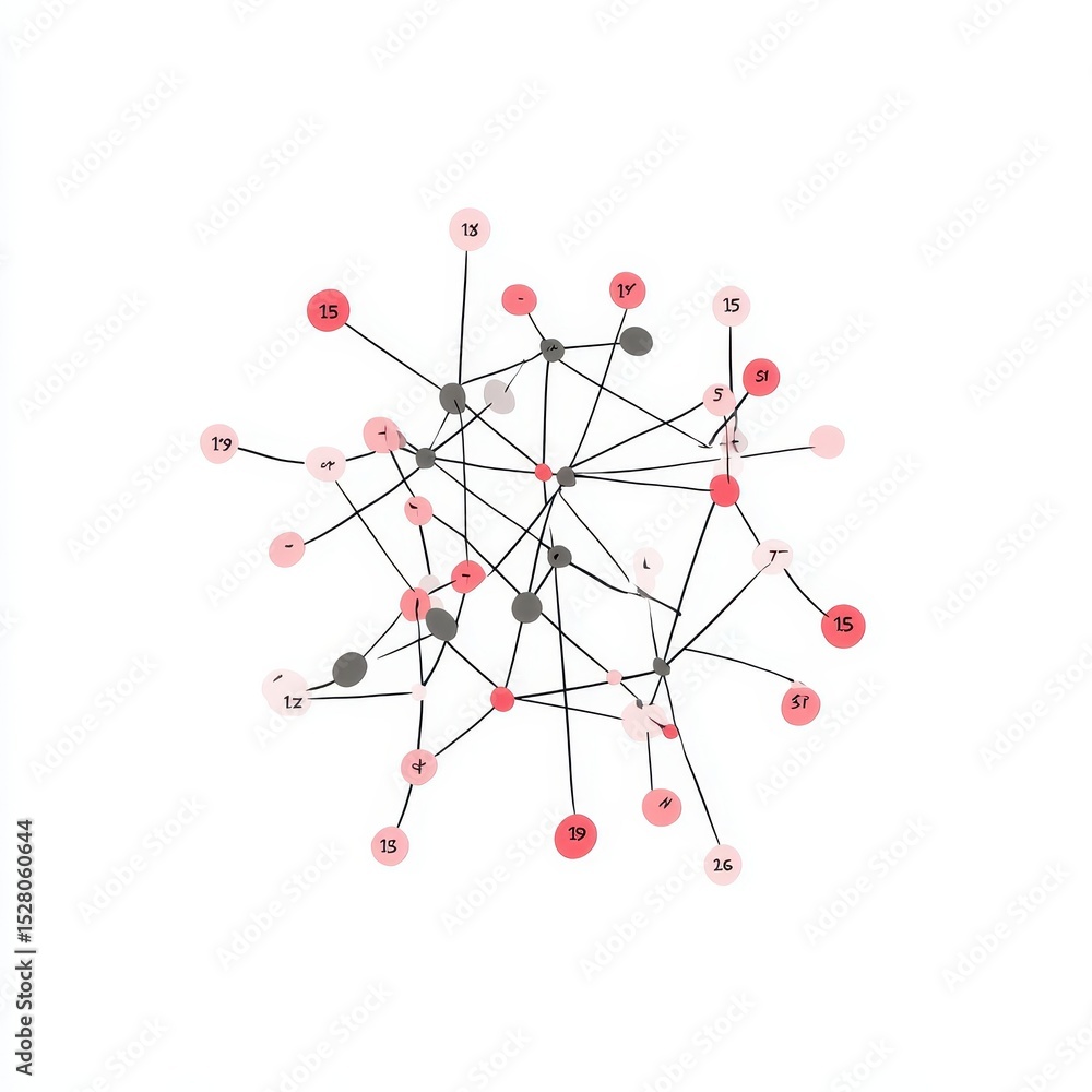 Poster network diagram with interconnected nodes and numerical labels.