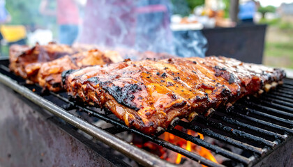 Traditional cuisine grilled meat local flavor with smoky aroma and juicy texture outdoor food meat grill bar-b-q skewer