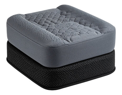 Therapeutic Memory Foam Seat Cushion with Cutout for Back Support, Isolated on Transparent Background