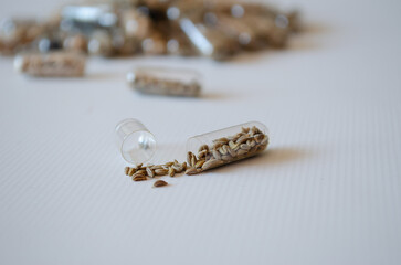 Close up de semillas