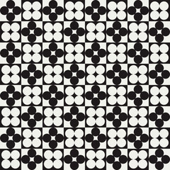 Mid century modern floral geometric pattern in black and white. Graphical illustration for a unique textiles and home décor.