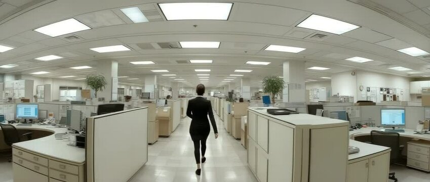 cubicles within a workplace or office building