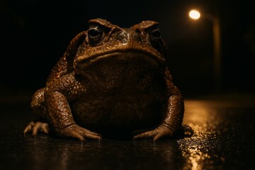 frog on a black background