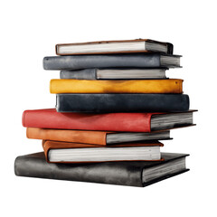 Stack of Vintage Leather-Bound Journals and Notebooks