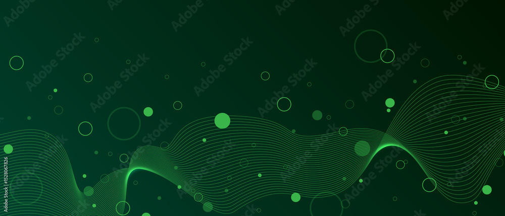 Poster asbtract scientific background with colorful dynamic waves, cercle innovation pattern