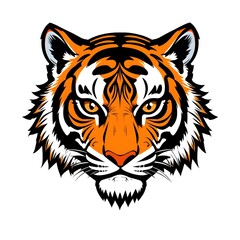 Obraz premium Majestic Tiger Head Illustration: Fierce, Wild, and Powerful Big Cat Portrait