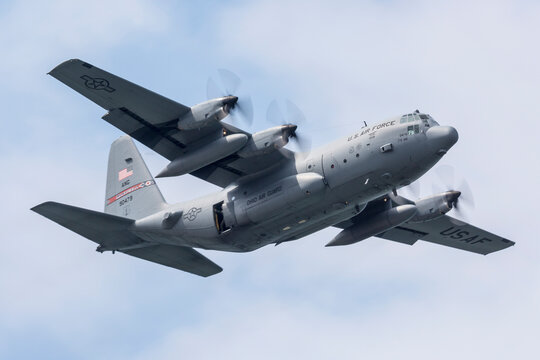 C-130 Hercules performing at an airshow