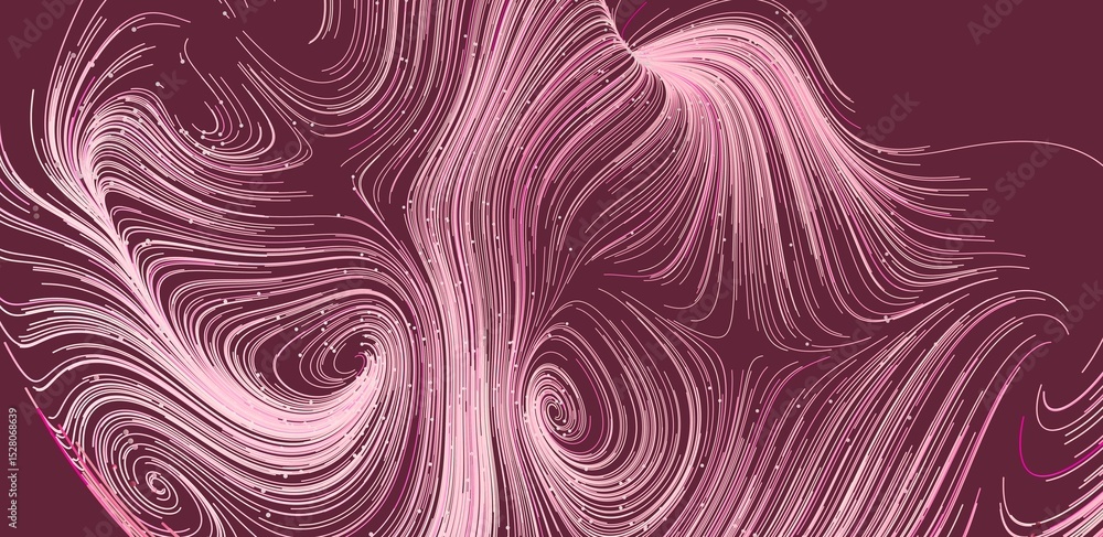 Poster stunning abstract background with swirling pink lines on a maroon backdrop. perfect for design proje