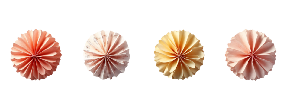 A set of three paper fans