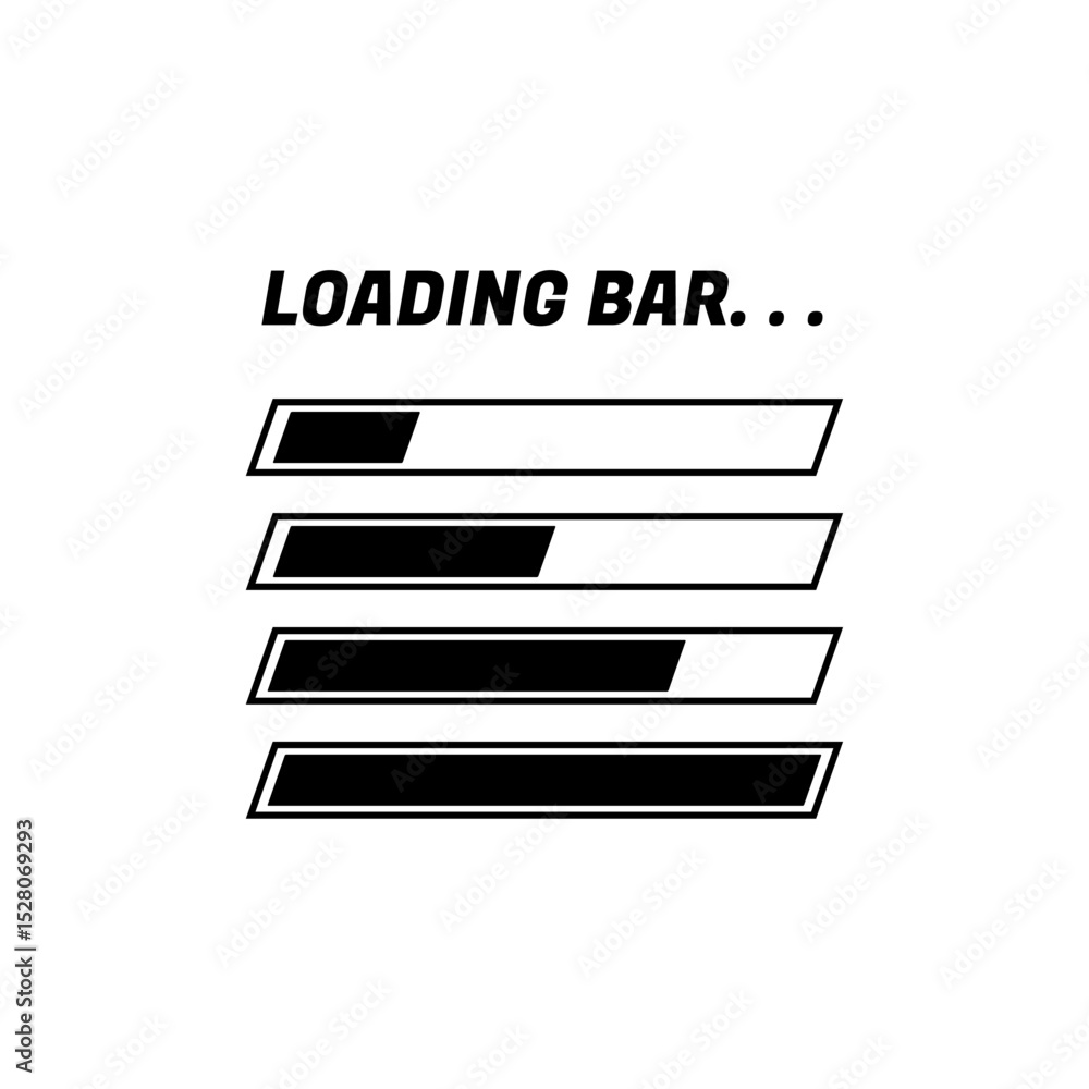 Poster Loading Icons and Progress Bar.  Horizontal Load Indicators.
