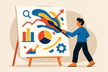 artist painting on canvas