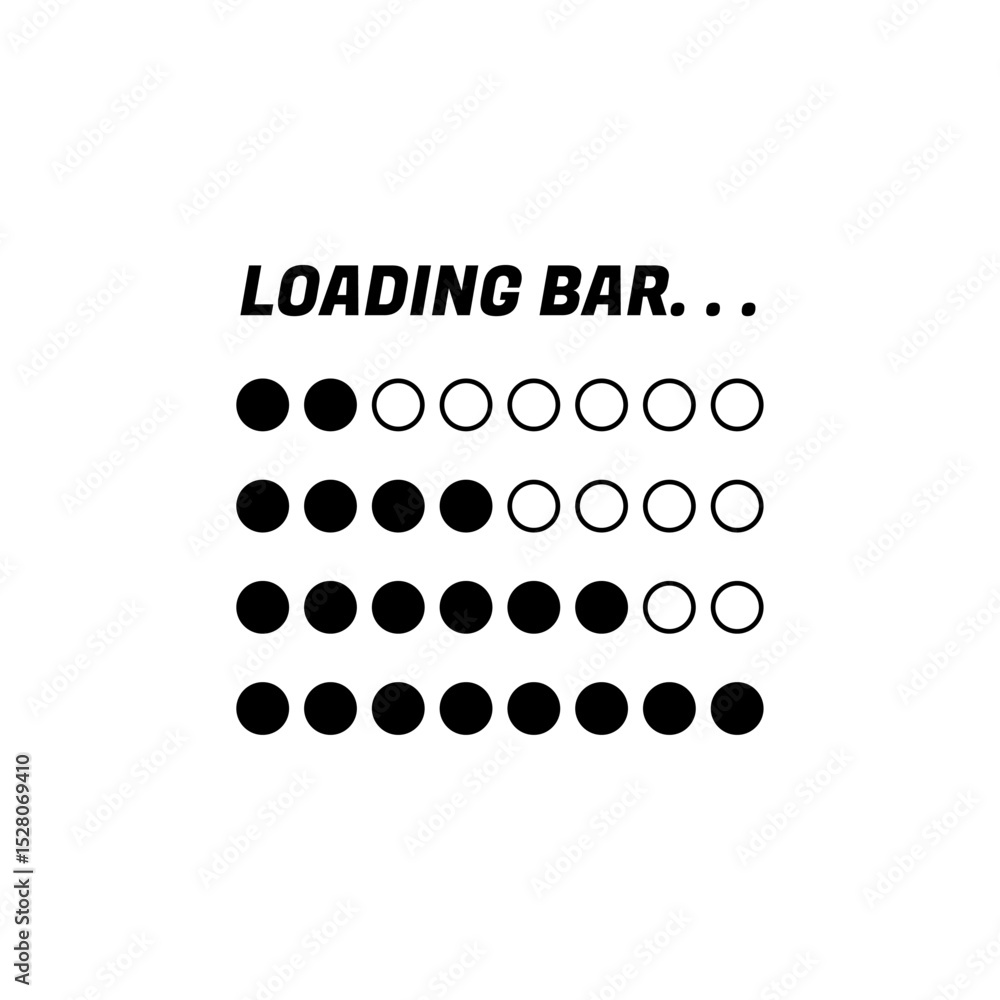 Fototapete Loading Icons and Progress Bar.  Horizontal Load Indicators.