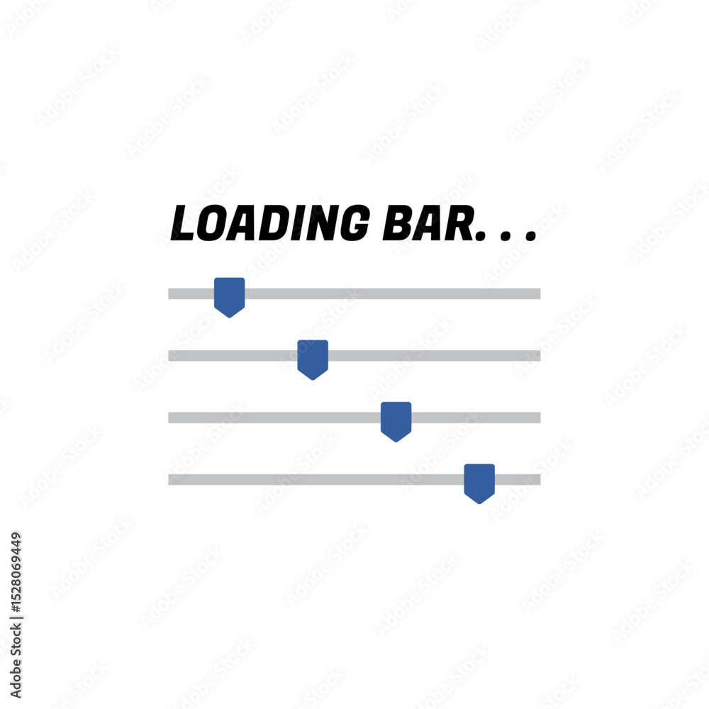 Poster loading icons and progress bar. horizontal load indicators.