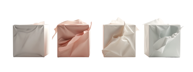 Three different colored paper bags