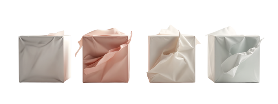 Three different colored paper bags