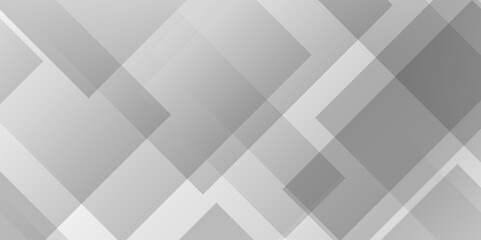 Abstract white and gray background design with layers of textured white transparent material in triangle and squares shapes. White color technology concept geometric line vector background.	