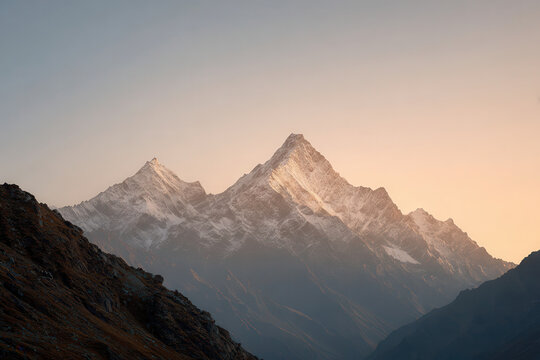 breathtaking view of mount apatity during stunning sunset with warm hues illuminating sky