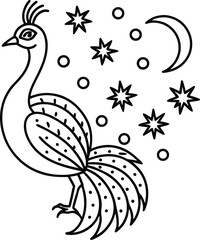 Brid line art in white background