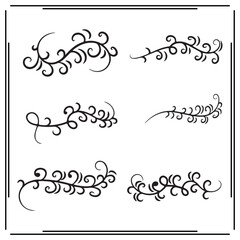 Elegant Black Swirl Ornaments Set – Decorative Flourish Elements for Invitations, Frames, Borders, Vintage Designs, Calligraphy Accents, and Classic Vector Artwork

