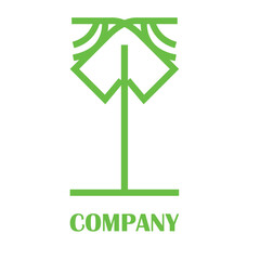 vector illustration of an Islamic logo in the shape of a palm tree or umbrella, in a calm green color.