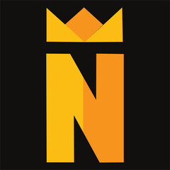 Letter N Crown Logo Design Template Inspiration Vector Illustration