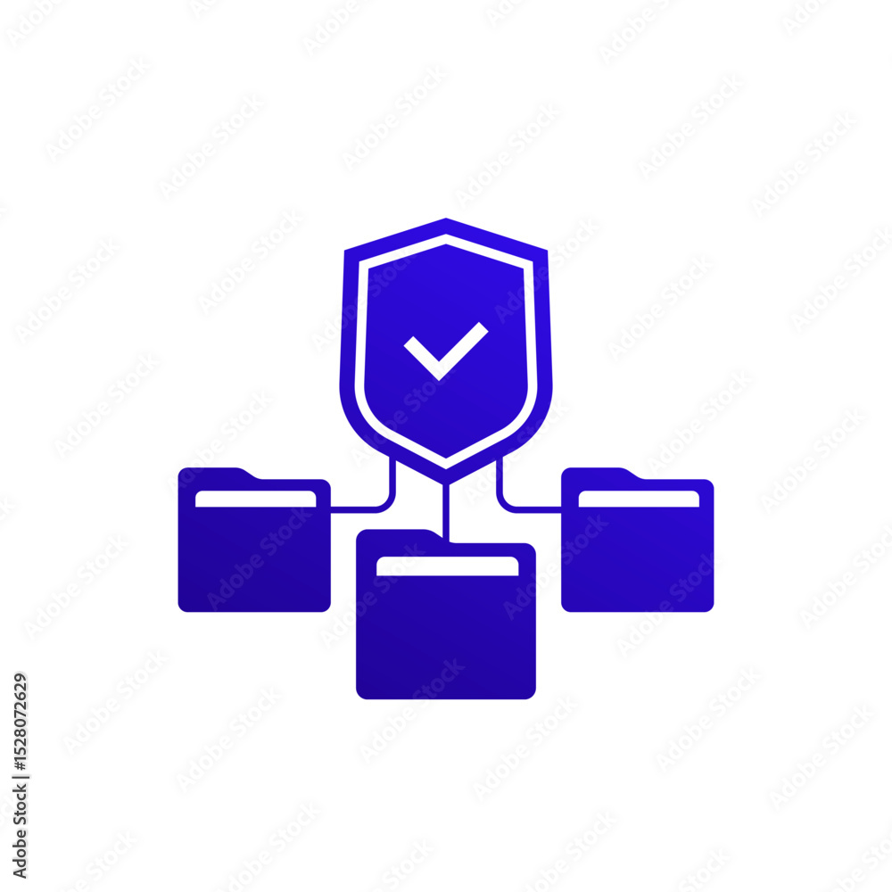 Poster secure folders icon with a shield on white
