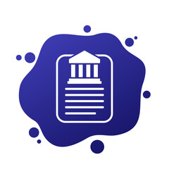Bank document icon for web