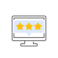 feedback and rating icon on white with stars