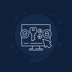 Key exchange line icon for web