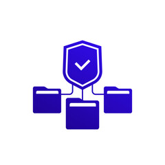 secure folders icon with a shield on white