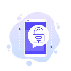 smart lock icon with a smartphone