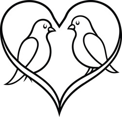 Brid line art in white background